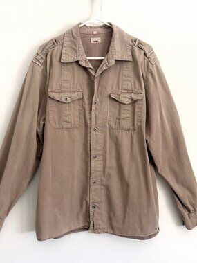 Gramicci Brown Long Sleeve Active Hiking Shirt Button Down Men’s Size Large